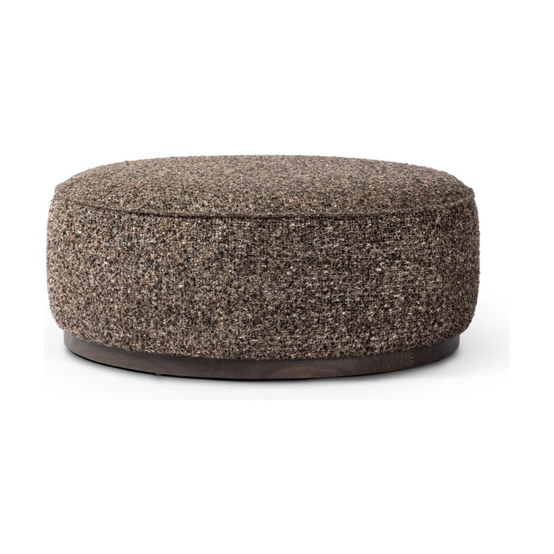 Sinclair Large Round Ottoman in Ivan Granite