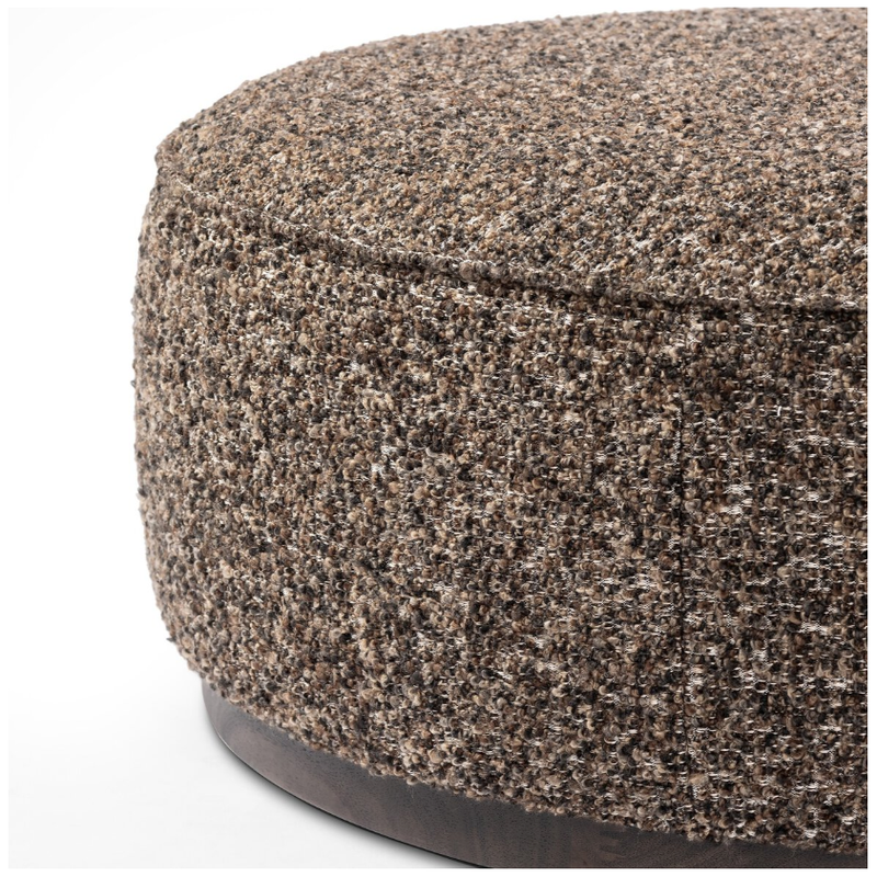 Sinclair Large Round Ottoman in Ivan Granite