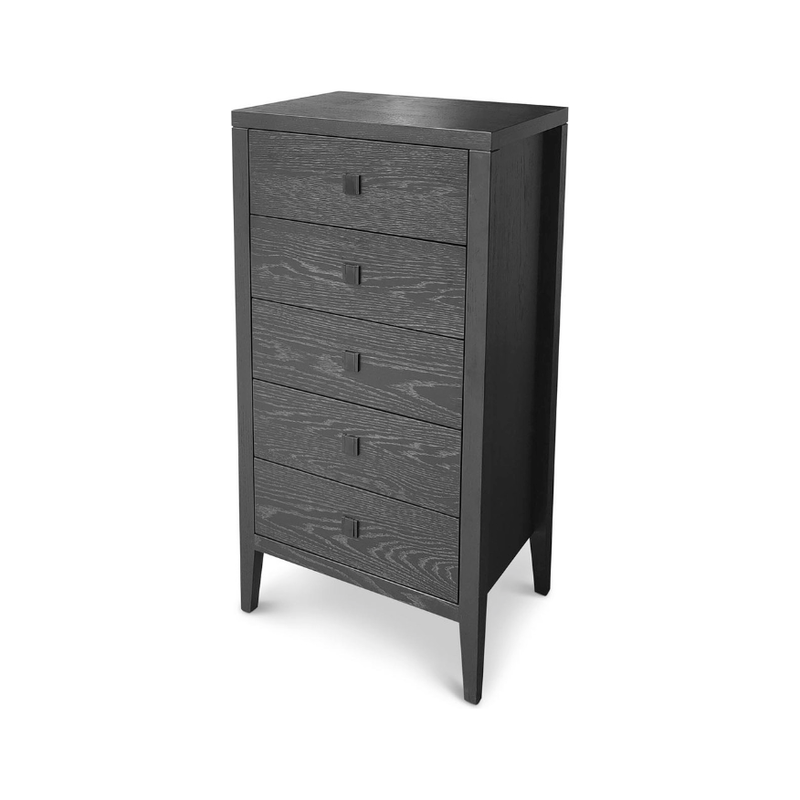 Hara 5 Drawer Tall Dresser in Black