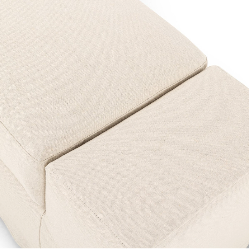 Wide Arm Slipcover Accent Bench in Brussels Natural Fabric