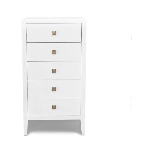 Hara 5 Drawer Tall Dresser in White