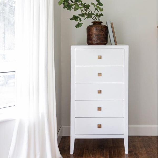 Hara 5 Drawer Tall Dresser in White