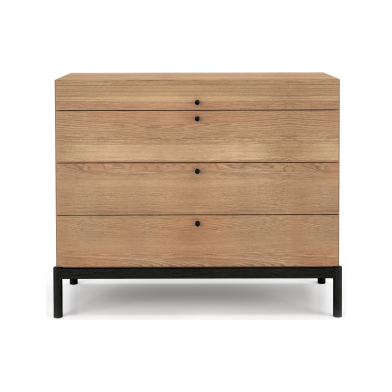 Lawrence 4 Drawer Chest in Noce Oak with Brass Handles