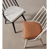 Lewis Windsor Chair in Off White + Whiskey Saddle Cushion