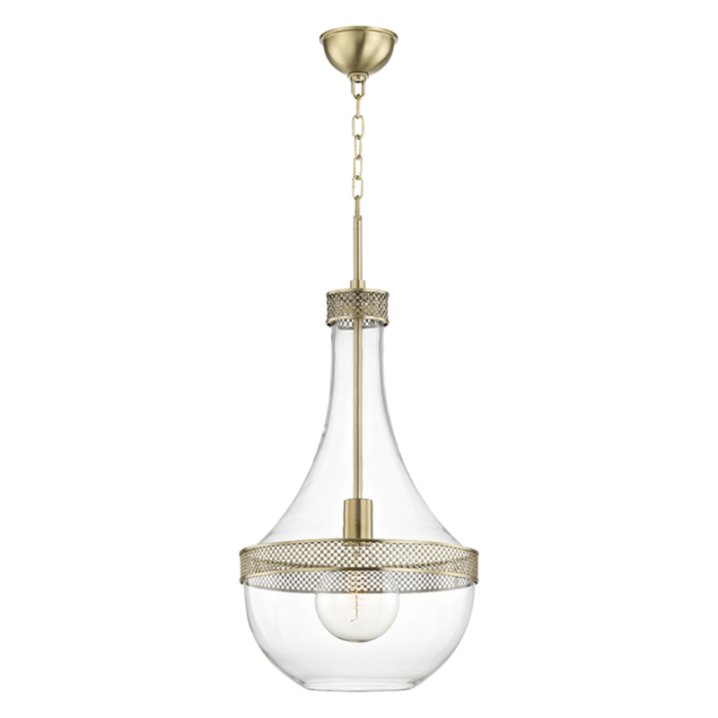 Hagen Medium Aged Brass Pendant Light