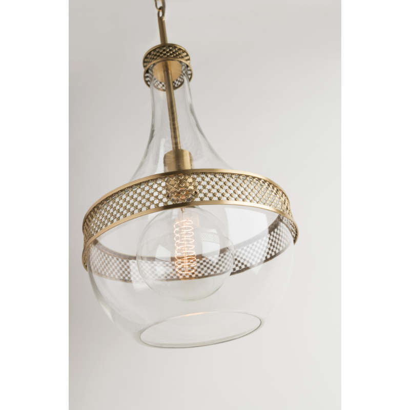 Hagen Medium Aged Brass Pendant Light