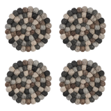 Modwool Felt Coaster in Taupe/White - Set of 4