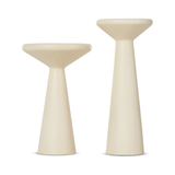 Ravine Concrete Accent Tables in Parchment White (Set Of 2)