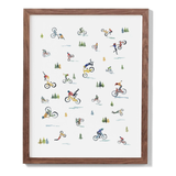 Mountain Bikers Watercolour Print