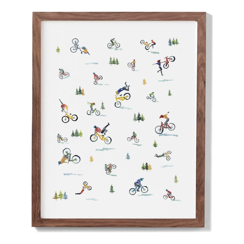 Mountain Bikers Watercolour Print