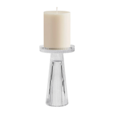 Anya Faceted Glass Reversible Pillar/Tealight Candle Holder