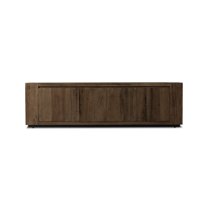 Abaso Media Console in Ebony Rustic