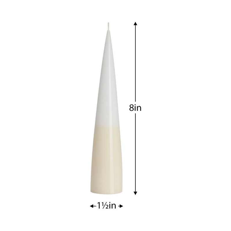 Prime Conical Two-Tone Candle in White/Ivory