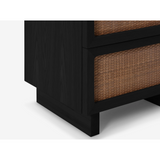 Stadium Double Drawer Nightstand in Black Oak