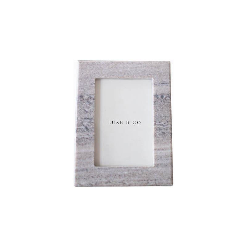 Hand Cut Beige Marble Photo Frame