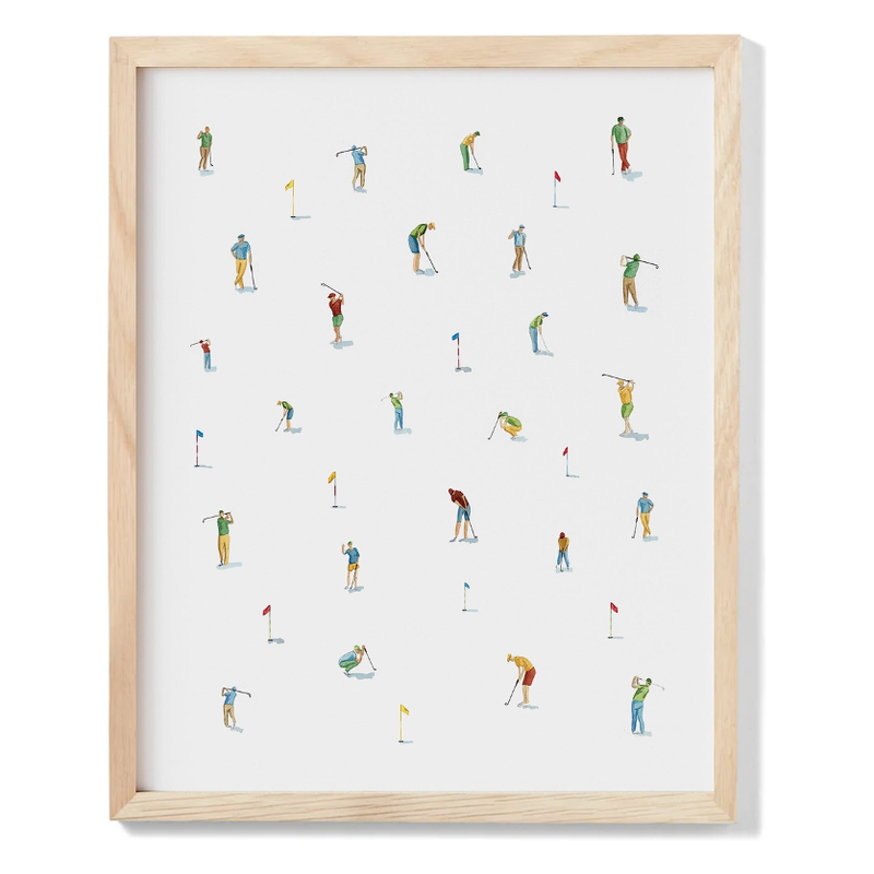 Mini Golfers Watercolour Print