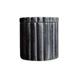 Fluted Jar Canister - Black Marble