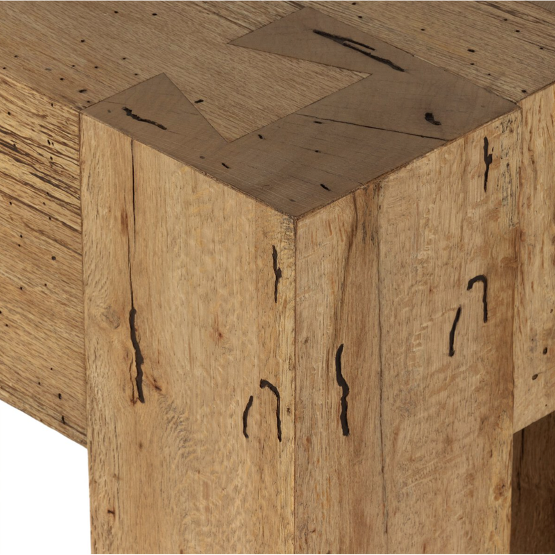Abaso Console Table in Rustic Ash Oyster