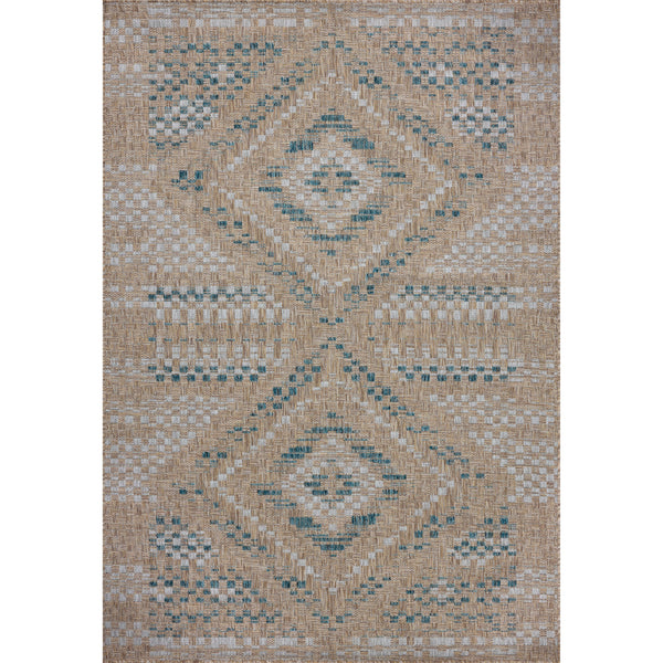 Topanga Rug in Natural/ Aqua