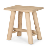 Sekou Light Brown Short Wooden Craftsman Stool