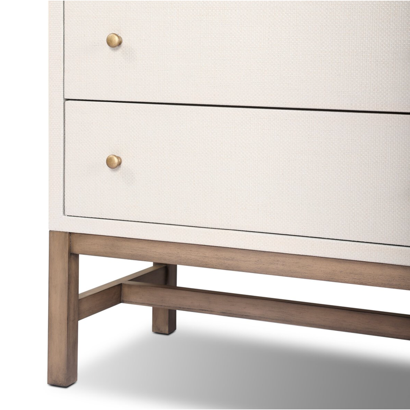 Fiona 6 Drawer Dresser in Ivory Painted Raffia