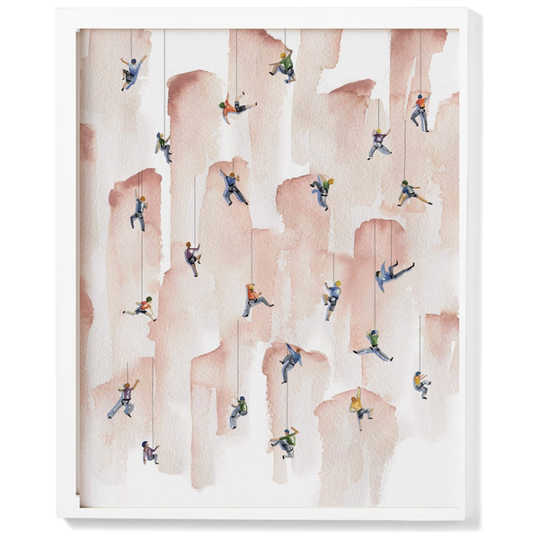 Mini Rock Climbers Watercolour Print