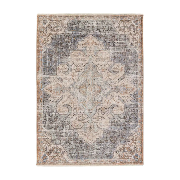 Lark Rug in Tan/Blue/Cream