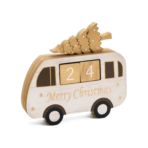 Advent Calender Mini Bus in Cream/Gold