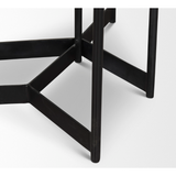 Larkin Nesting End/Side Tables - Marble & Dark Brown Wood Tabletop