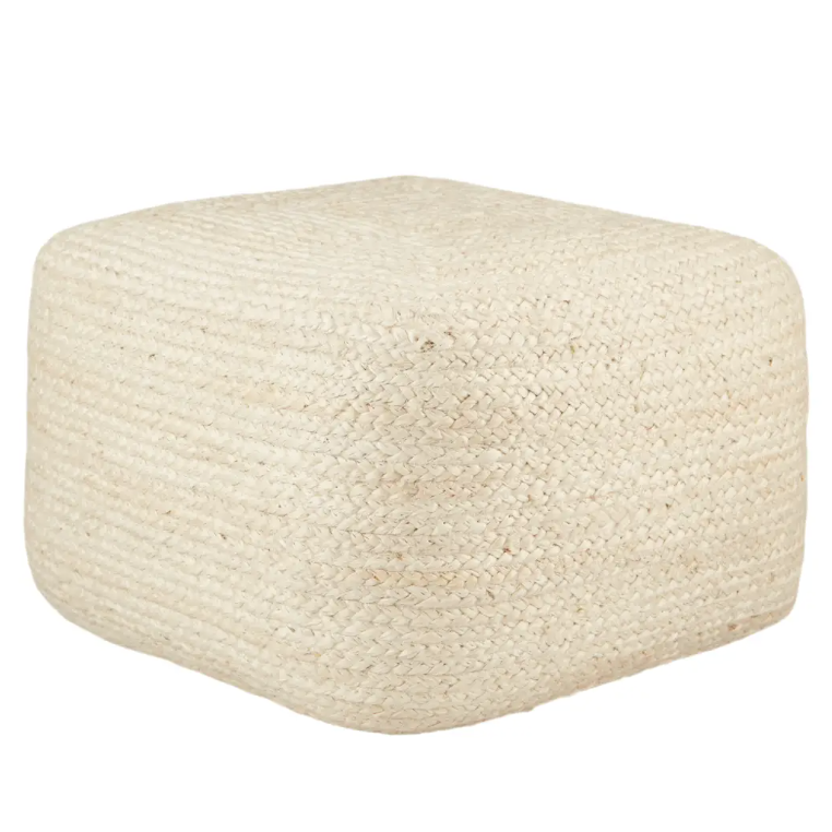 Saba Square Pouf in Pristine
