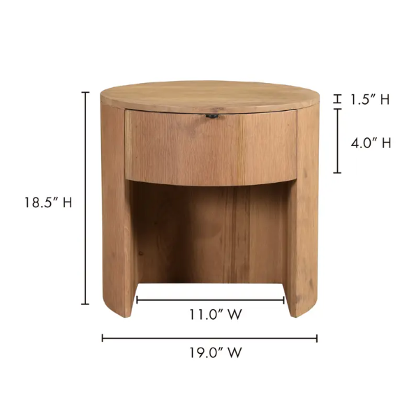 Theo One Drawer Nightstand -Natural