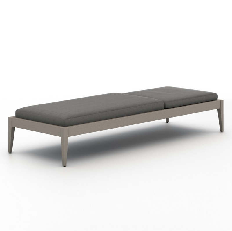 Sherwood Outdoor Chaise in Weathered Grey/Venao Charcoal