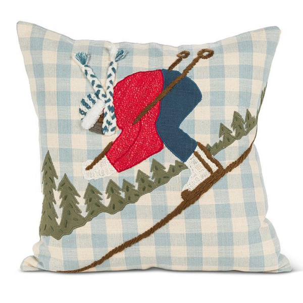 Downhill Skier Pillow