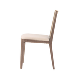 Cane Dining Chair in Oyster Linen with Natural Frame
