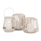 Cage Lantern with LED Light | Sand