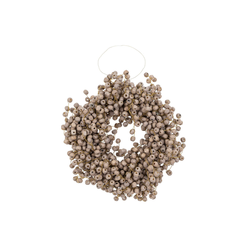 Beaded Berry Wreath Small - Grey