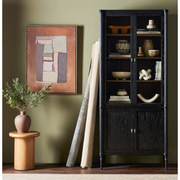 Toulouse Cabinet - Distressed Black Oak