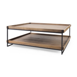 Trey Rectangular Wood Top Two-Tier Coffee Table