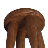 Zuri Round Outdoor End Table in Aged Natural Teak