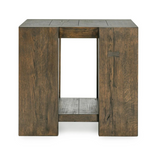 Troy End Table In Suede Brown