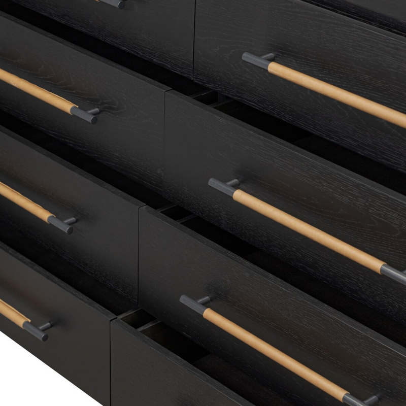 Rosedale 8 Drawer Dresser in Ebony Oak Veneer