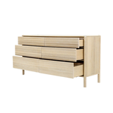 Runway 6 Drawer Dresser in Light Oak