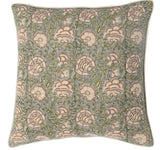 Jamila Block Print Cushion- Mave