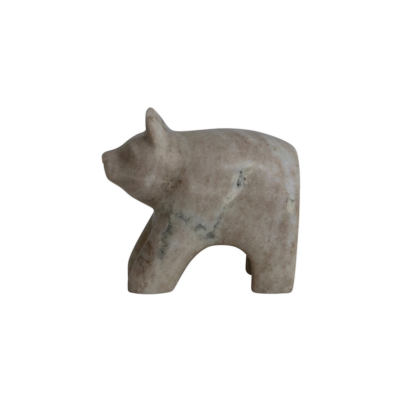 Hand-Carved Marble Bear