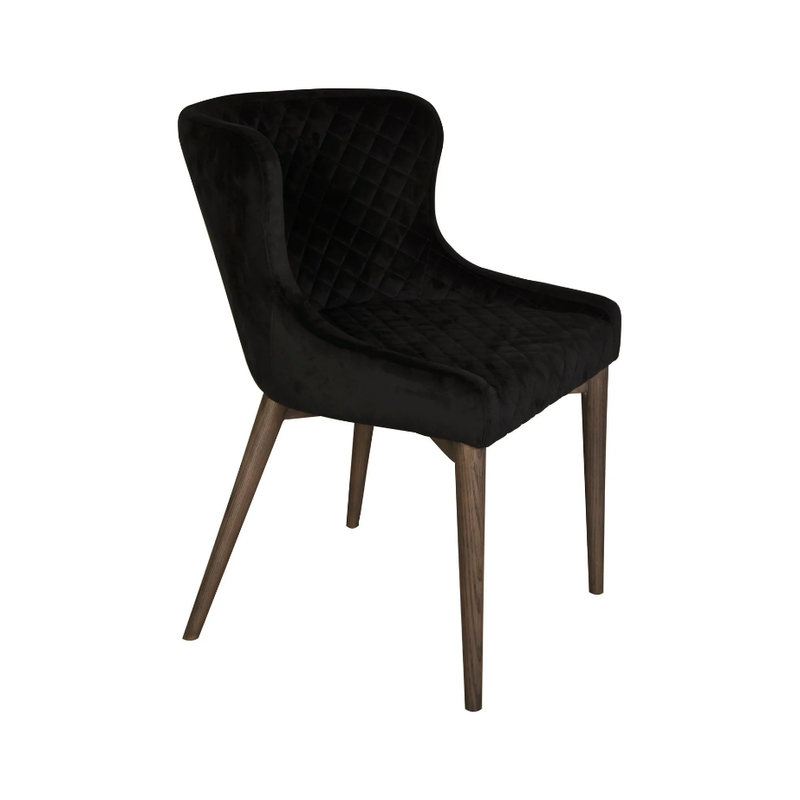 Mila Dining Chair in Black Velvet