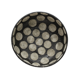 Terra-cotta Bowl w/ Wax Relief Dots, Black & Cement Color