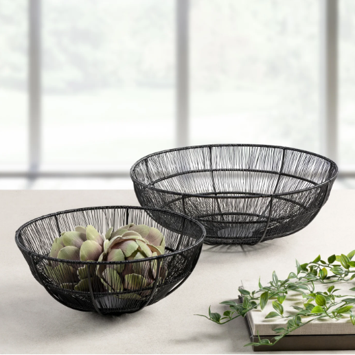 Batu Black Wire Bowl Set