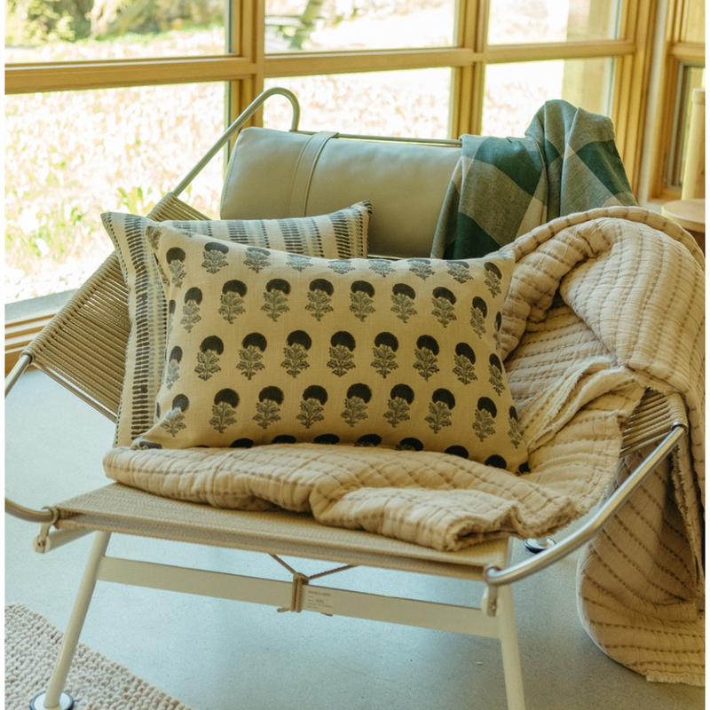 Tara Block Print Cushion 16" x 24"