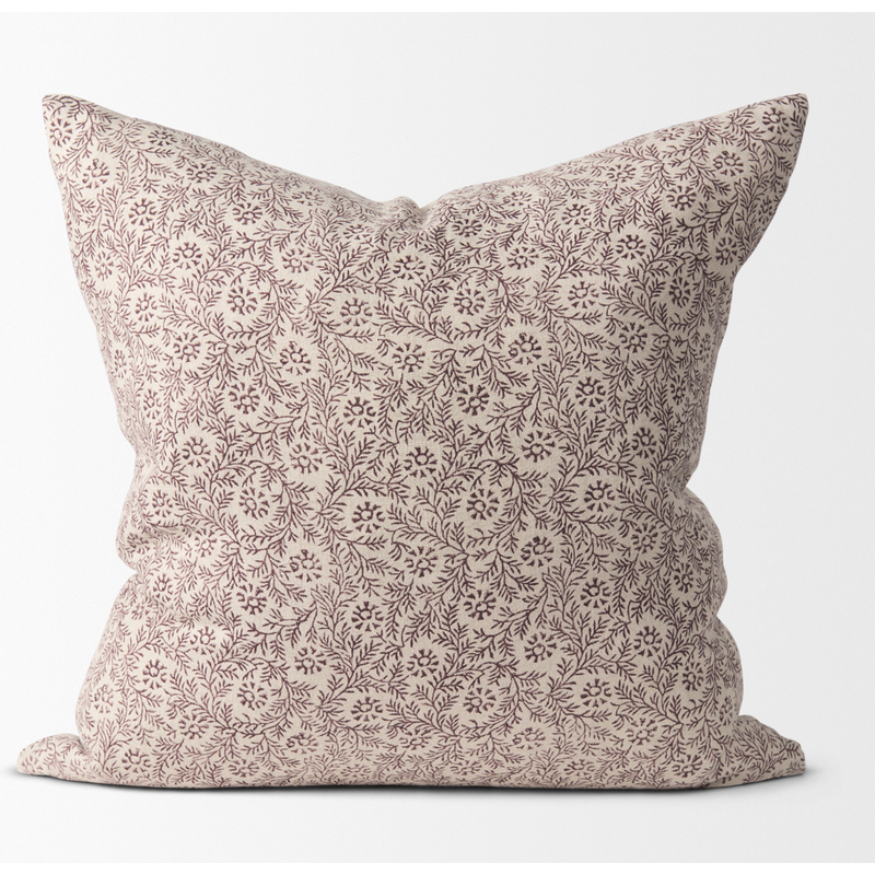 Jayne Cushion - Beige and Merlot