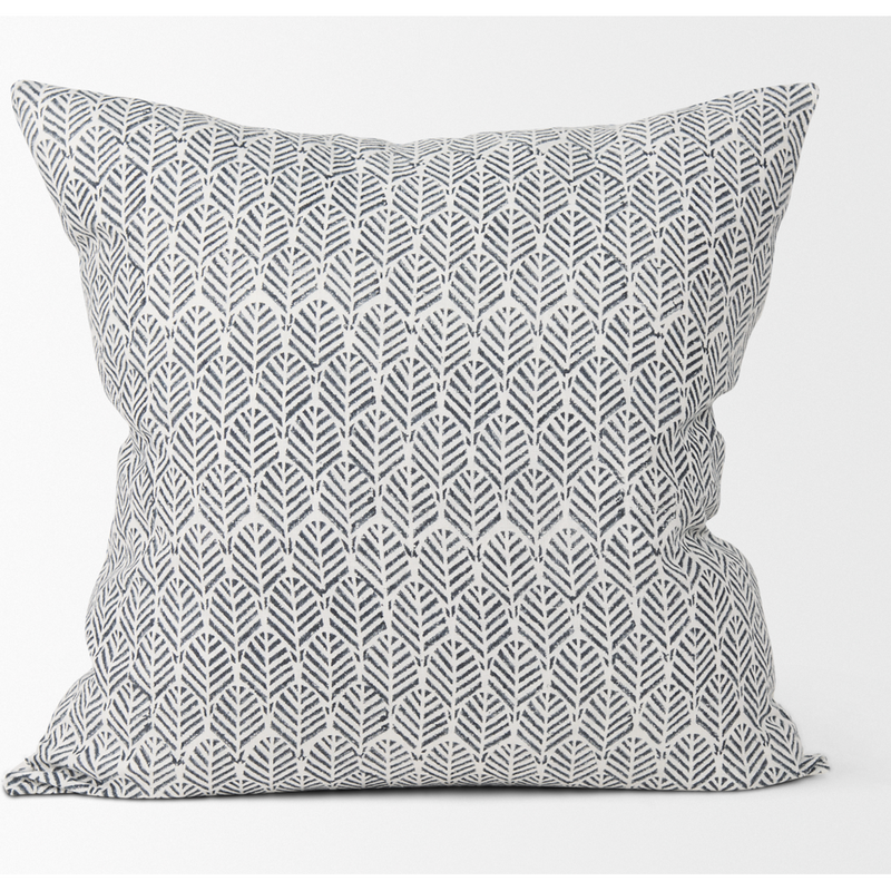 Janelle Cushion in Cream and Indigo